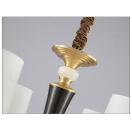 פליז טהור יוקרתי כפרי רטרו וינטג' נברשת אבן פליז תליון נר עם גווני זכוכית