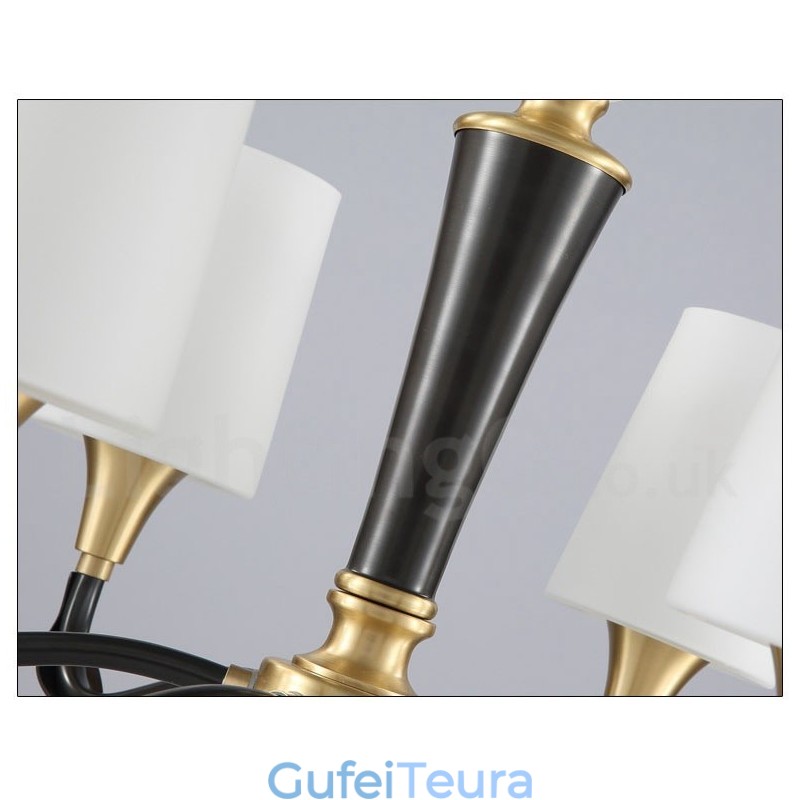 פליז טהור יוקרתי כפרי רטרו וינטג' נברשת אבן פליז תליון נר עם גווני זכוכית