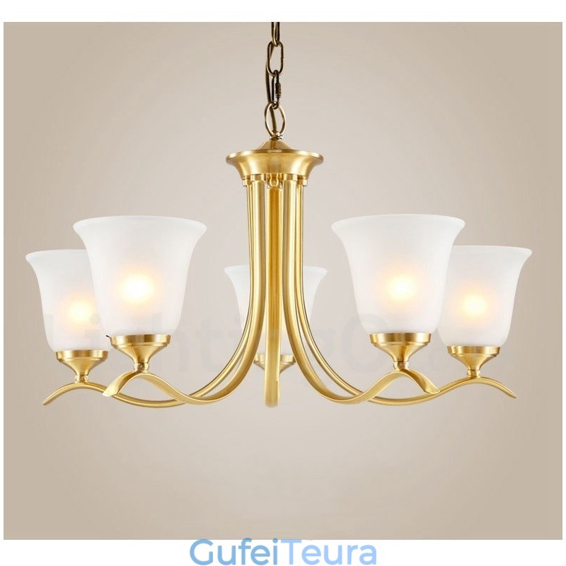 פליז טהור יוקרתי כפרי רטרו וינטג' פליז תליון נברשת נר עם גווני זכוכית