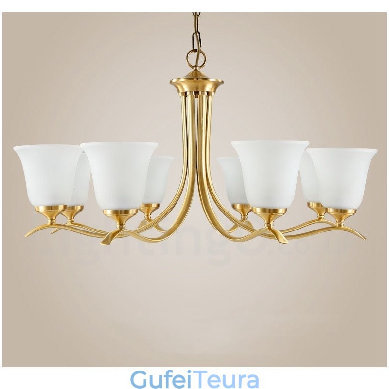 פליז טהור יוקרתי כפרי רטרו וינטג' פליז תליון נברשת נר עם גווני זכוכית