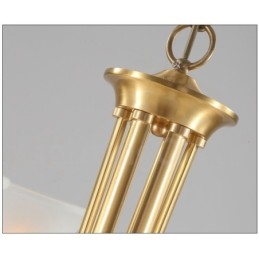 פליז טהור יוקרתי כפרי רטרו וינטג' פליז תליון נברשת נר עם גווני זכוכית