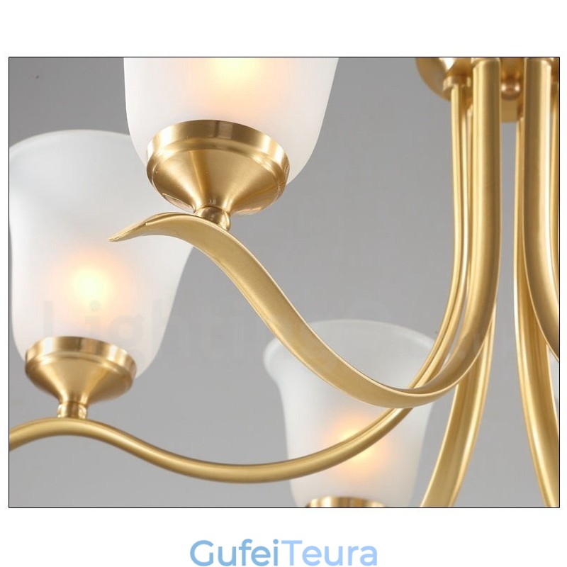 פליז טהור יוקרתי כפרי רטרו וינטג' פליז תליון נברשת נר עם גווני זכוכית