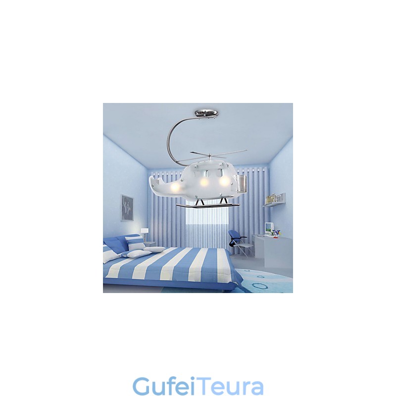 מנורת Simple Children Cartoon Glass Helicopter מנורת