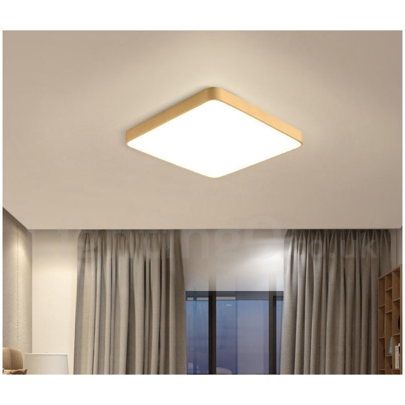 ניתן לעמעם מרובע דק במיוחד בסגנון נורדי עכשווי בסגנון פלאש פליז תקרה עם גוון אקרילי יכול לשמש גם כאור קיר