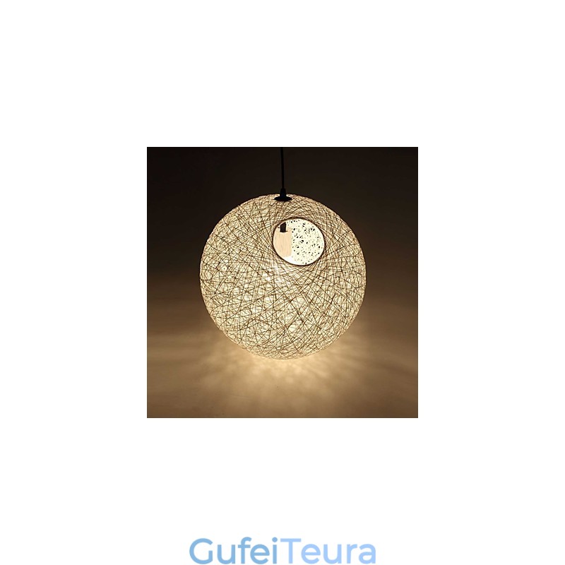 מדינה פשוטה מנורת מודרנית מנורת ראטן פסטורלית נברשת כדור קנבוס