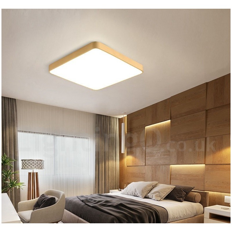 ניתן לעמעם מרובע דק במיוחד בסגנון נורדי עכשווי בסגנון פלאש פליז תקרה עם גוון אקרילי יכול לשמש גם כאור קיר