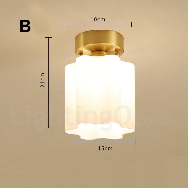 פליז טהור כפרי לודג' נורדי בסגנון פלאש הר תקרה עם הצללה זכוכית