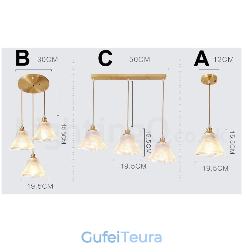 אור תליון בסגנון נורדי פליז טהור כפרי לודג' עם גוון זכוכית