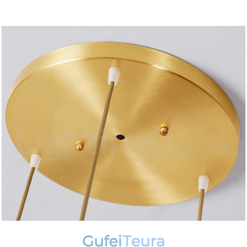 אור תליון בסגנון נורדי פליז טהור כפרי לודג' עם גוון זכוכית