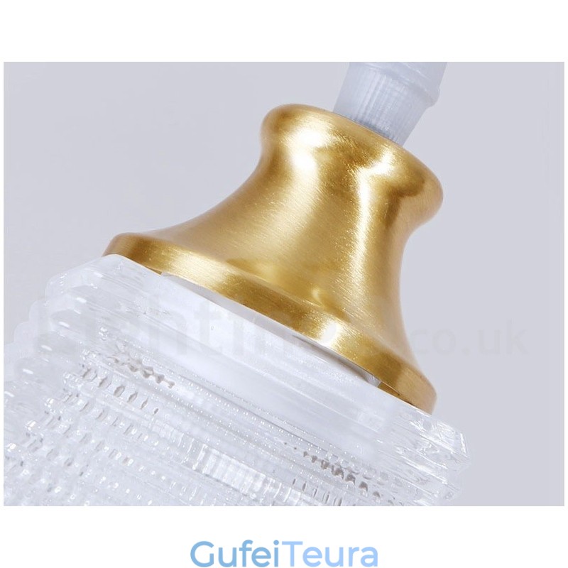 אור תליון בסגנון נורדי פליז טהור כפרי לודג' עם גוון זכוכית