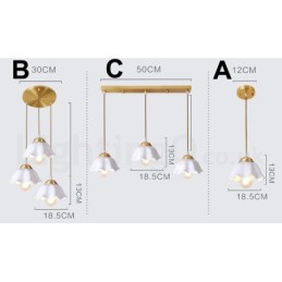 אור תליון בסגנון נורדי פליז טהור כפרי לודג' עם גוון קרמי