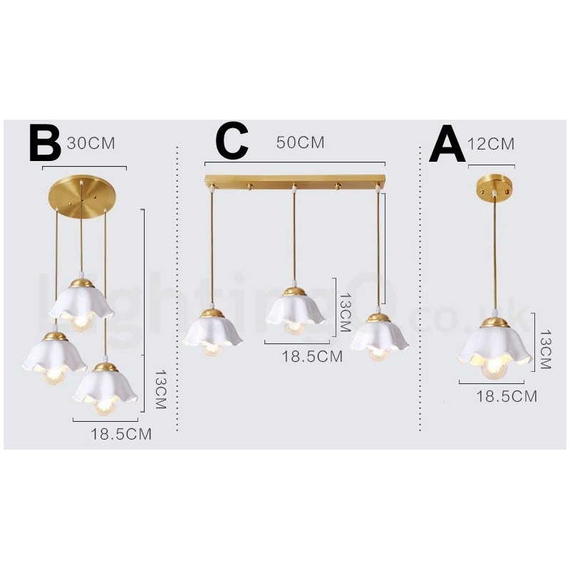 אור תליון בסגנון נורדי פליז טהור כפרי לודג' עם גוון קרמי
