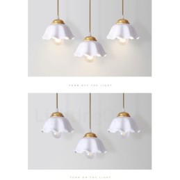 אור תליון בסגנון נורדי פליז טהור כפרי לודג' עם גוון קרמי