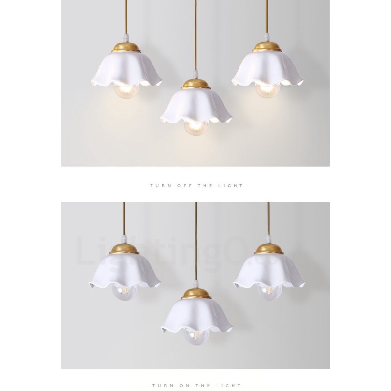 אור תליון בסגנון נורדי פליז טהור כפרי לודג' עם גוון קרמי