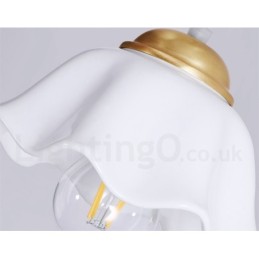 אור תליון בסגנון נורדי פליז טהור כפרי לודג' עם גוון קרמי