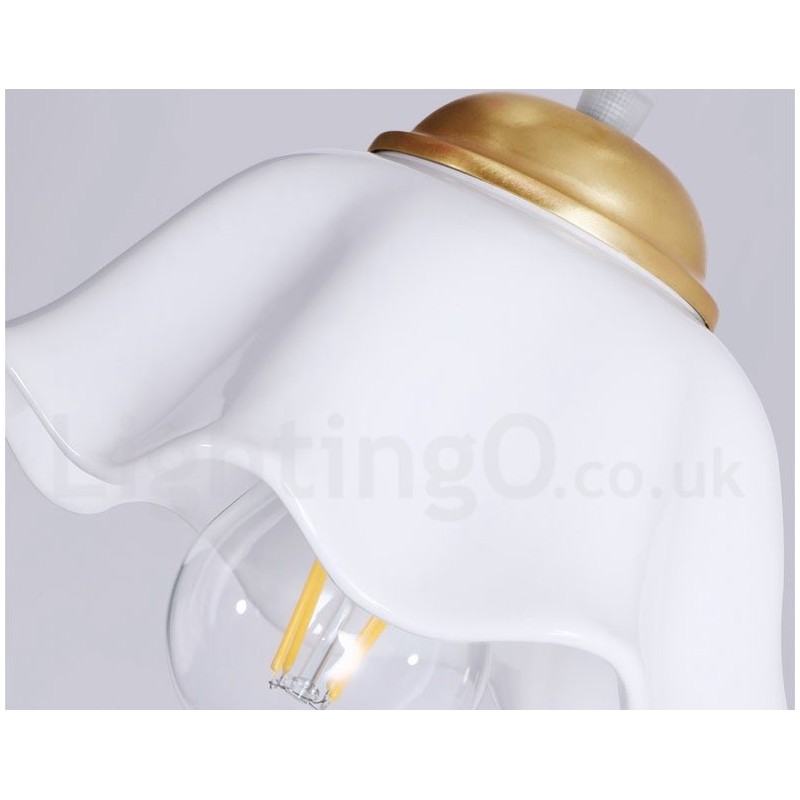 אור תליון בסגנון נורדי פליז טהור כפרי לודג' עם גוון קרמי