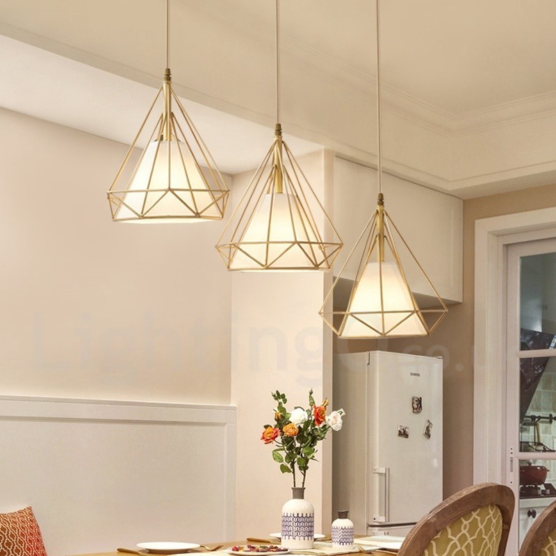 אור תליון בסגנון נורדי פליז טהור כפרי לודג' עם גוון בד