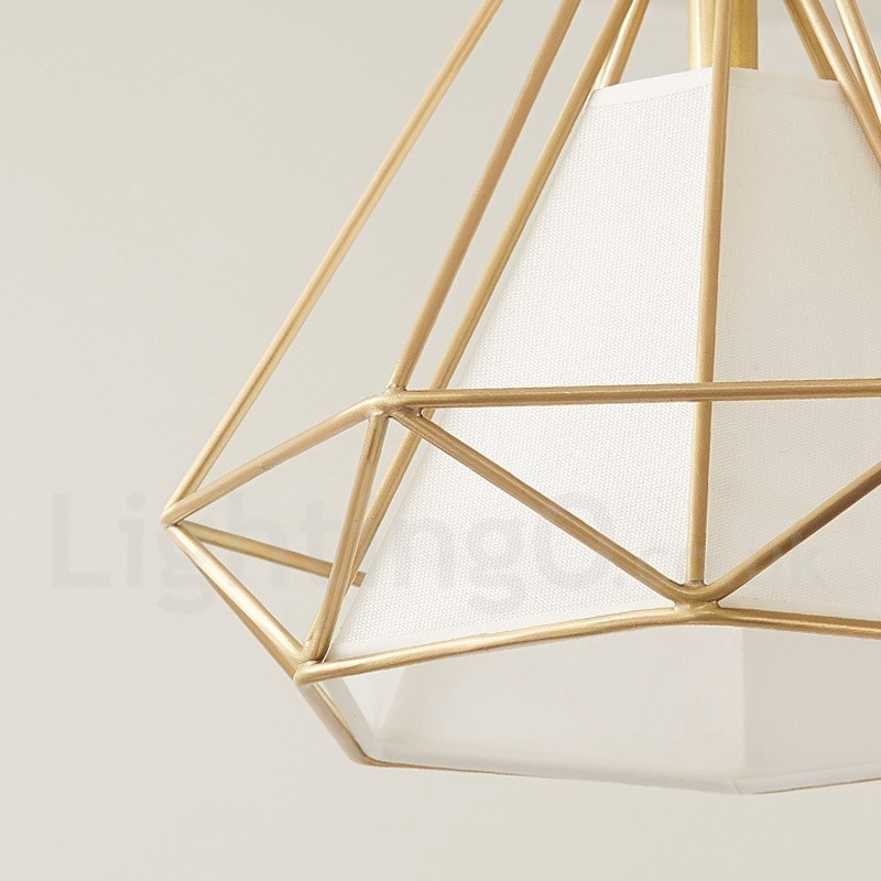 אור תליון בסגנון נורדי פליז טהור כפרי לודג' עם גוון בד