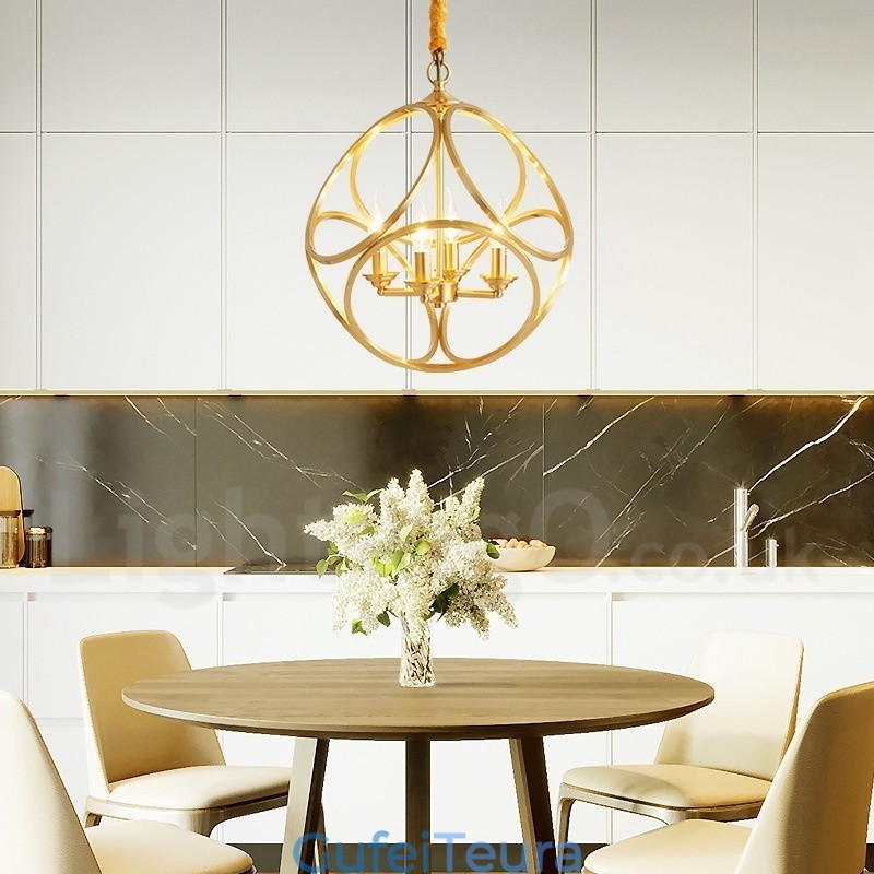 תאורת תליון בסגנון נורדי פליז טהור