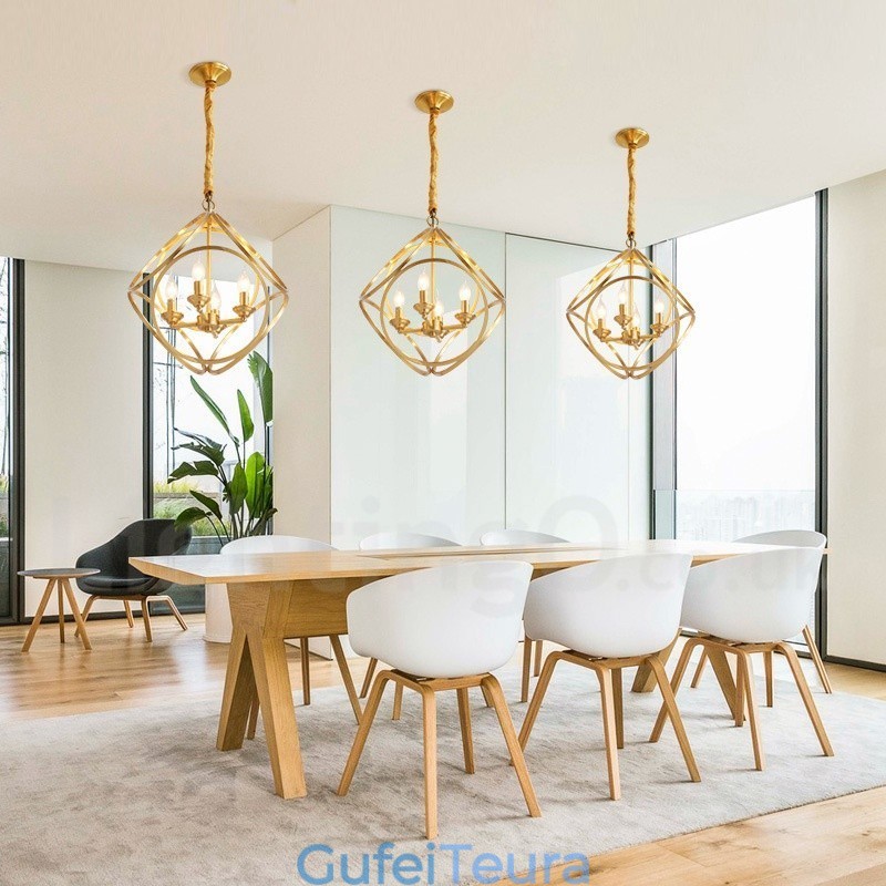 תאורת תליון בסגנון נורדי פליז טהור