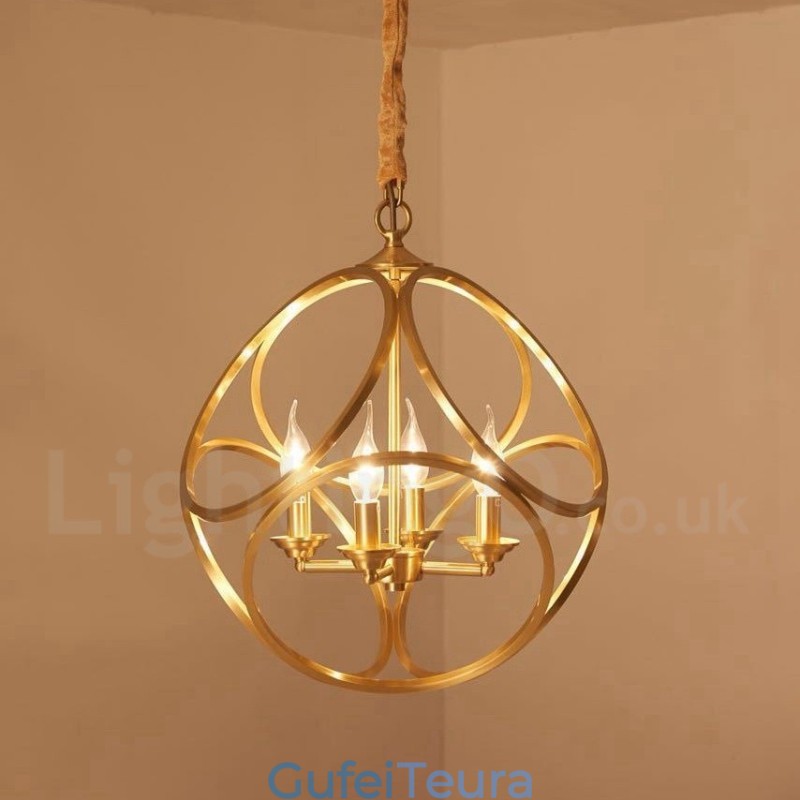 תאורת תליון בסגנון נורדי פליז טהור