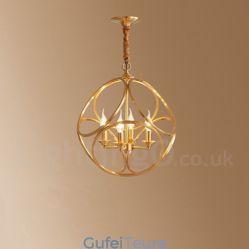 תאורת תליון בסגנון נורדי פליז טהור