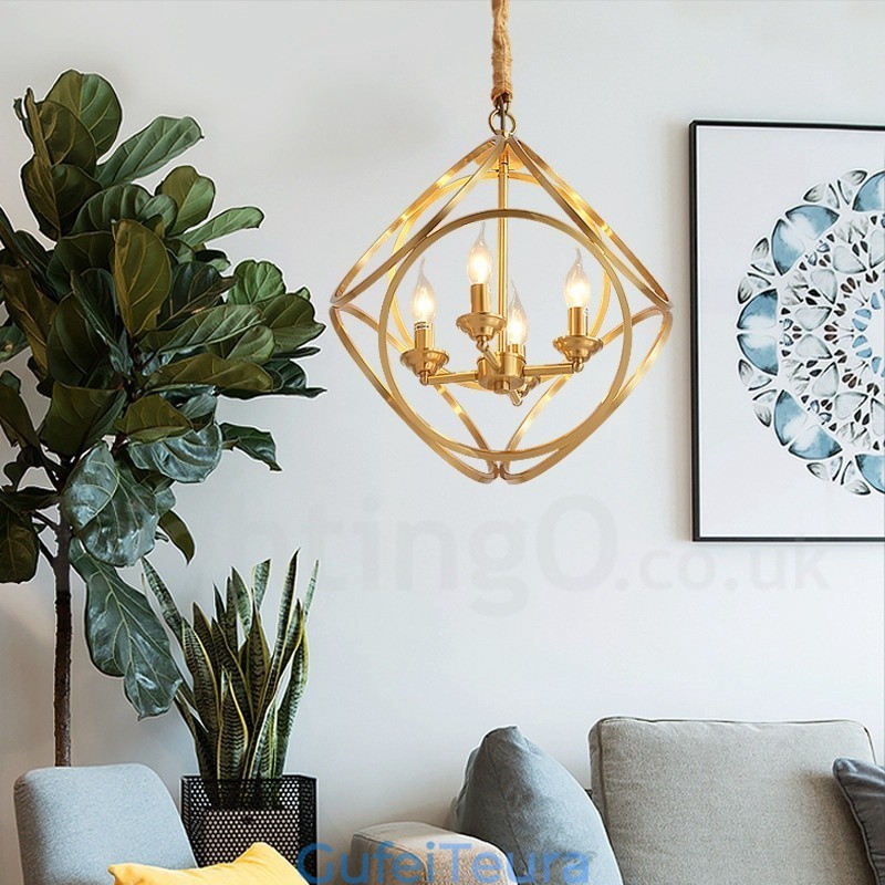 תאורת תליון בסגנון נורדי פליז טהור