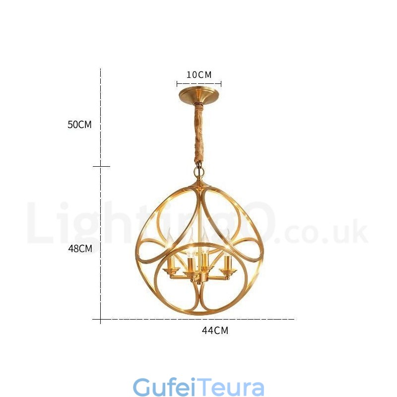 תאורת תליון בסגנון נורדי פליז טהור