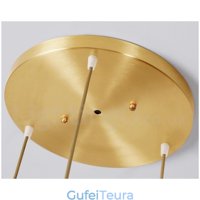 אור תליון בסגנון נורדי פליז טהור כפרי לודג' עם גוון זכוכית