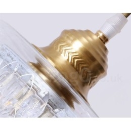 אור תליון בסגנון נורדי פליז טהור כפרי לודג' עם גוון זכוכית