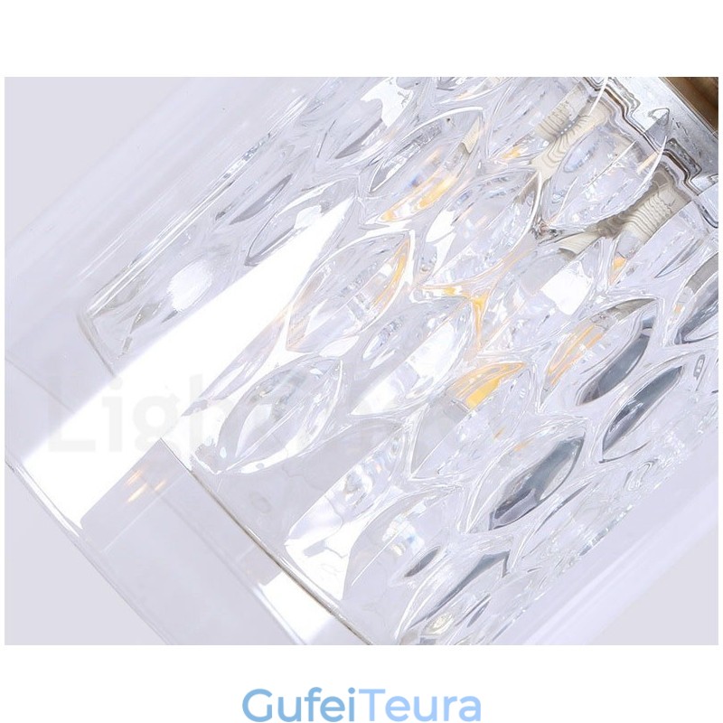 אור תליון בסגנון נורדי פליז טהור כפרי לודג' עם גוון זכוכית