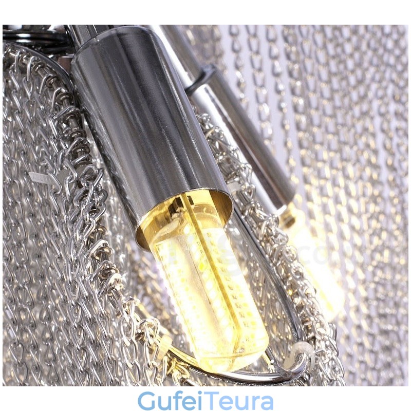 גדילי אלומיניום נברשת מעצב תליון בצבע כסף