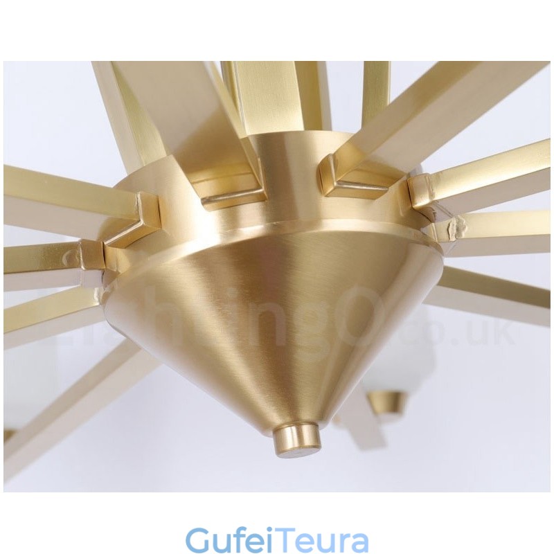 15 בהיר פליז טהור גדול יוקרתי כפרי רטרו וינטג' תליון פליז נברשת עם גווני זכוכית