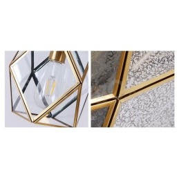 אור תליון בסגנון נורדי פליז טהור כפרי לודג' עם גוון זכוכית