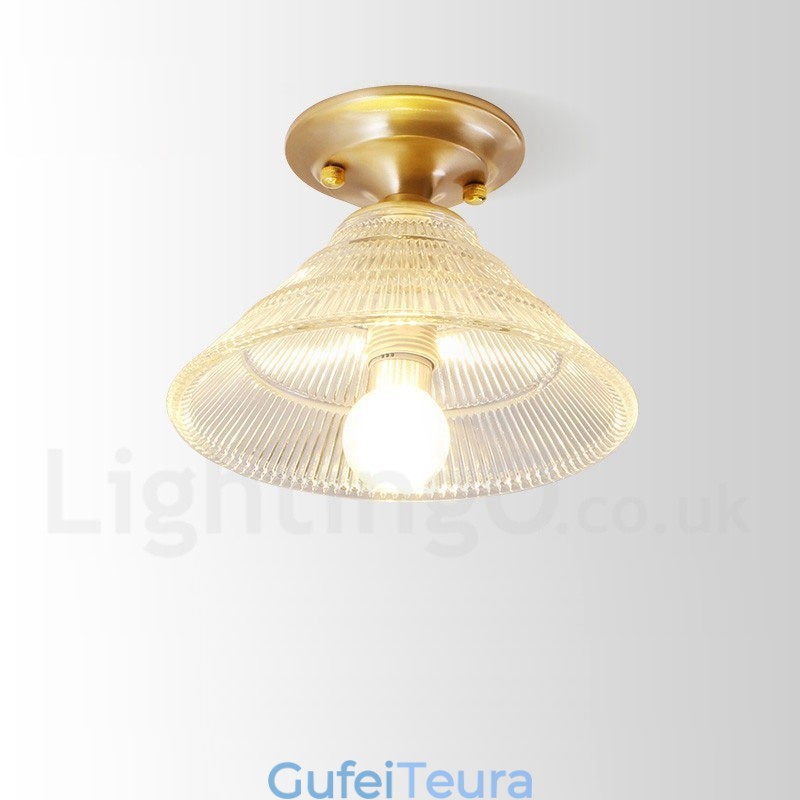 פליז טהור כפרי לודג' נורדי בסגנון פלאש הר תקרה עם גוון זכוכית