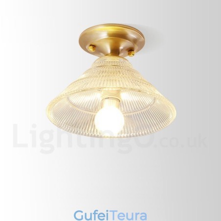 פליז טהור כפרי לודג' נורדי בסגנון פלאש הר תקרה עם גוון זכוכית