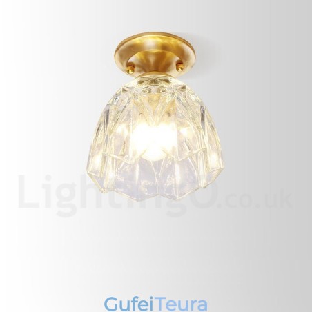 פליז טהור כפרי לודג' נורדי בסגנון פלאש הר תקרה עם גוון זכוכית