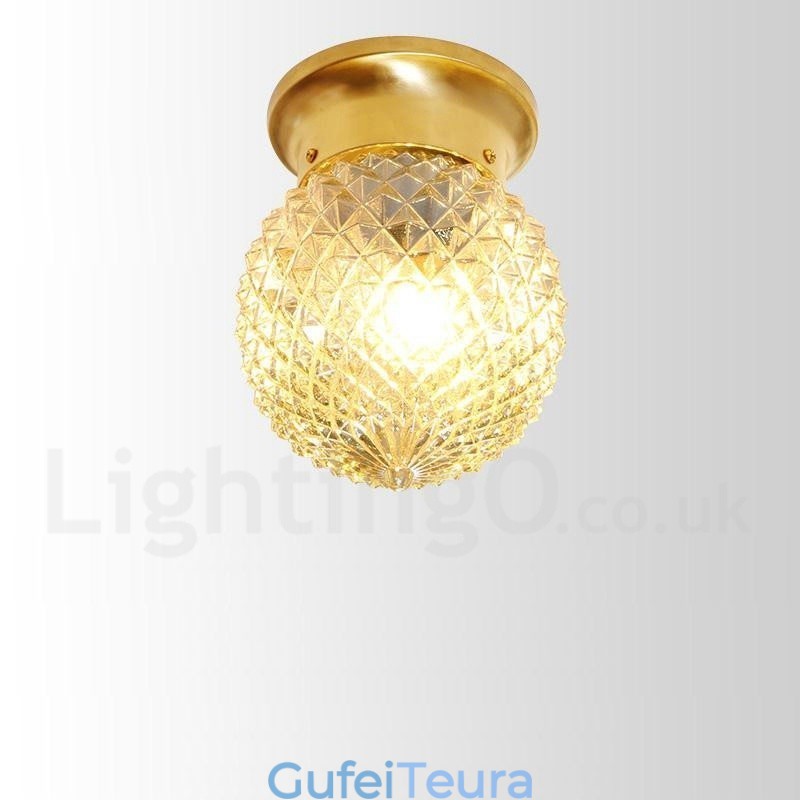 פליז טהור כפרי לודג' נורדי בסגנון פלאש הר תקרה עם גוון זכוכית