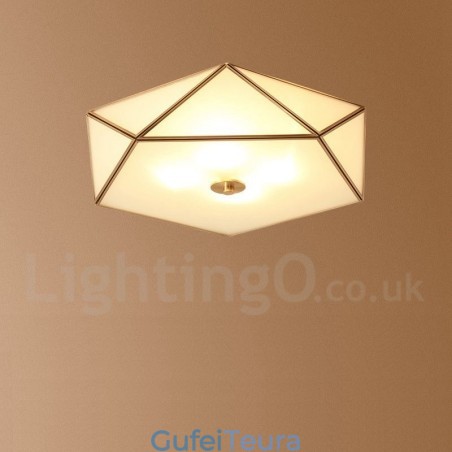 פליז טהור כפרי לודג' נורדי בסגנון פלאש הר תקרה עם גוון זכוכית