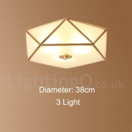 פליז טהור כפרי לודג' נורדי בסגנון פלאש הר תקרה עם גוון זכוכית