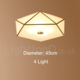 פליז טהור כפרי לודג' נורדי בסגנון פלאש הר תקרה עם גוון זכוכית