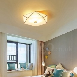 פליז טהור כפרי לודג' נורדי בסגנון פלאש הר תקרה עם גוון זכוכית