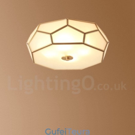 פליז טהור כפרי לודג' נורדי בסגנון פלאש הר תקרה עם גוון זכוכית