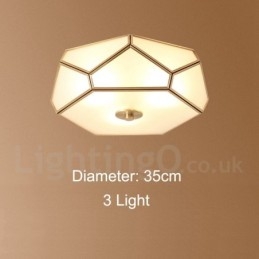 פליז טהור כפרי לודג' נורדי בסגנון פלאש הר תקרה עם גוון זכוכית