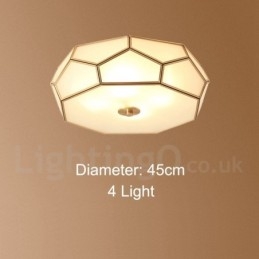 פליז טהור כפרי לודג' נורדי בסגנון פלאש הר תקרה עם גוון זכוכית