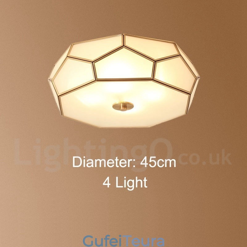 פליז טהור כפרי לודג' נורדי בסגנון פלאש הר תקרה עם גוון זכוכית