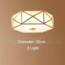 פליז טהור כפרי לודג' נורדי בסגנון פלאש הר תקרה עם גוון זכוכית