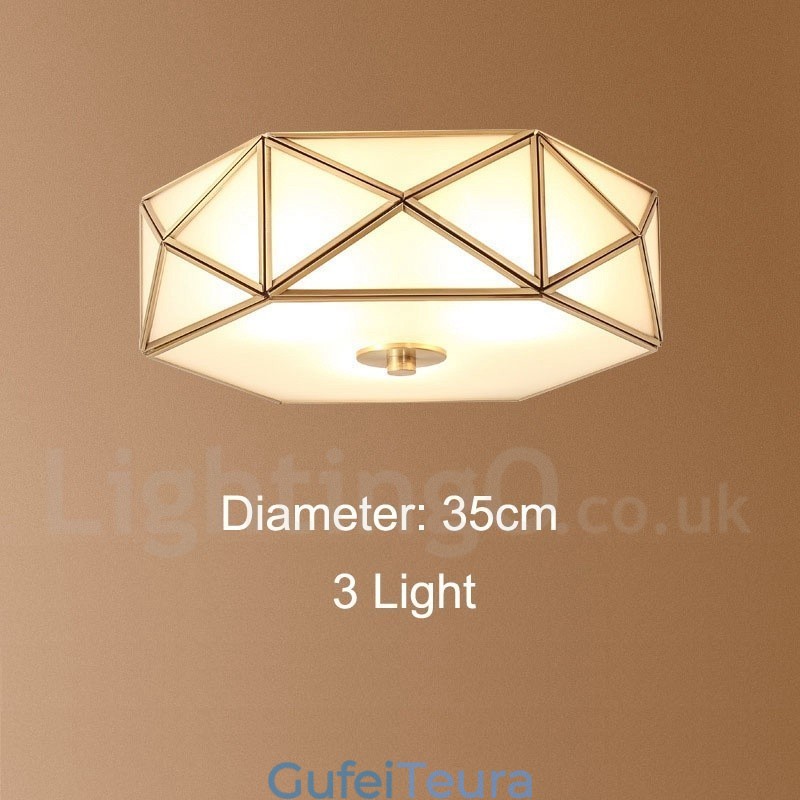 פליז טהור כפרי לודג' נורדי בסגנון פלאש הר תקרה עם גוון זכוכית