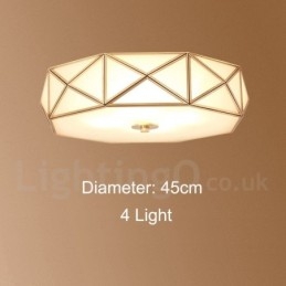 פליז טהור כפרי לודג' נורדי בסגנון פלאש הר תקרה עם גוון זכוכית