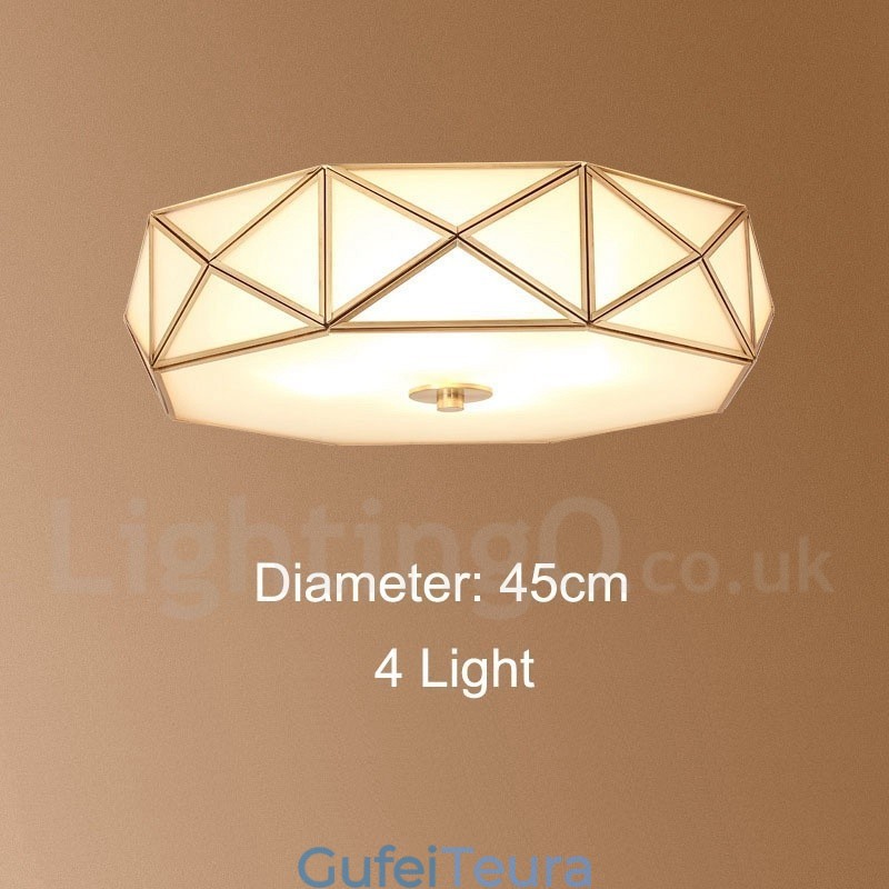 פליז טהור כפרי לודג' נורדי בסגנון פלאש הר תקרה עם גוון זכוכית